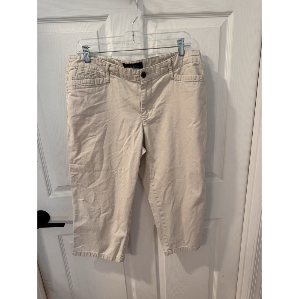 LRL Lauren Jeans Co Ralph Lauren Beige Khaki mid-calf‎ Jean Capris Sz 12
